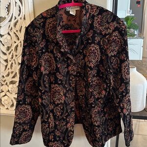 Vintage Dressbarn Black and Pink Floral Jacket